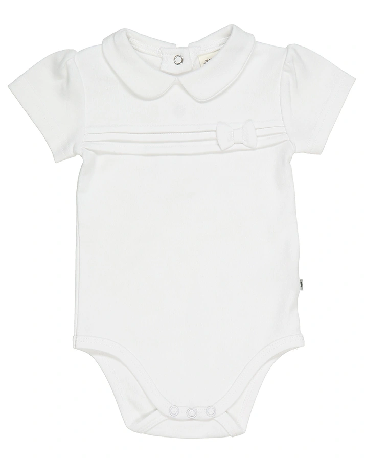 Kurzarm-Body CLASSIC GIRLS mit Bubikragen in weiß