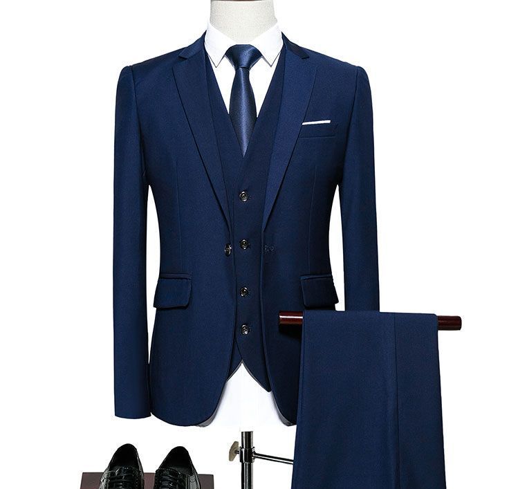 Andrei - Set: Effen blazer + vest + pantalon