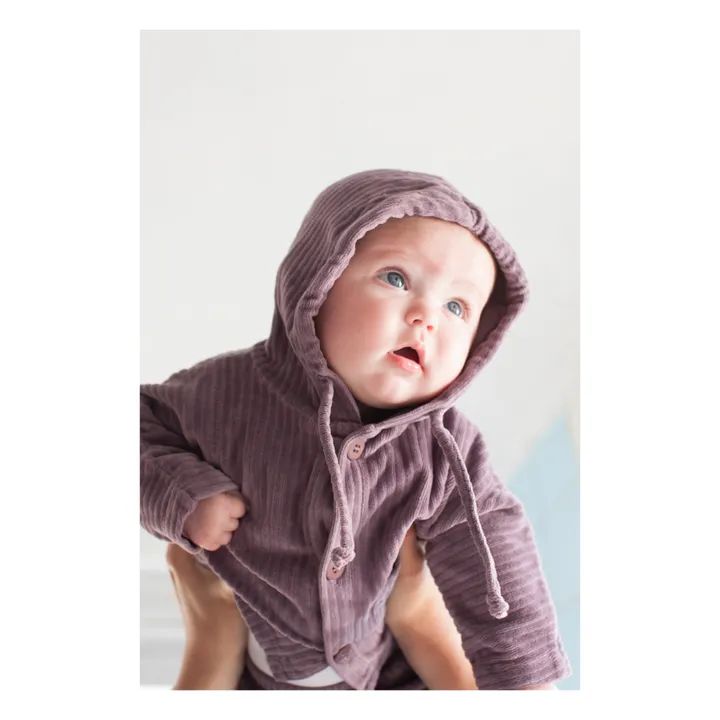 GOLD, Olalala Sweat Capuche Coton Bio Velours Côtelé Hagar | Prune