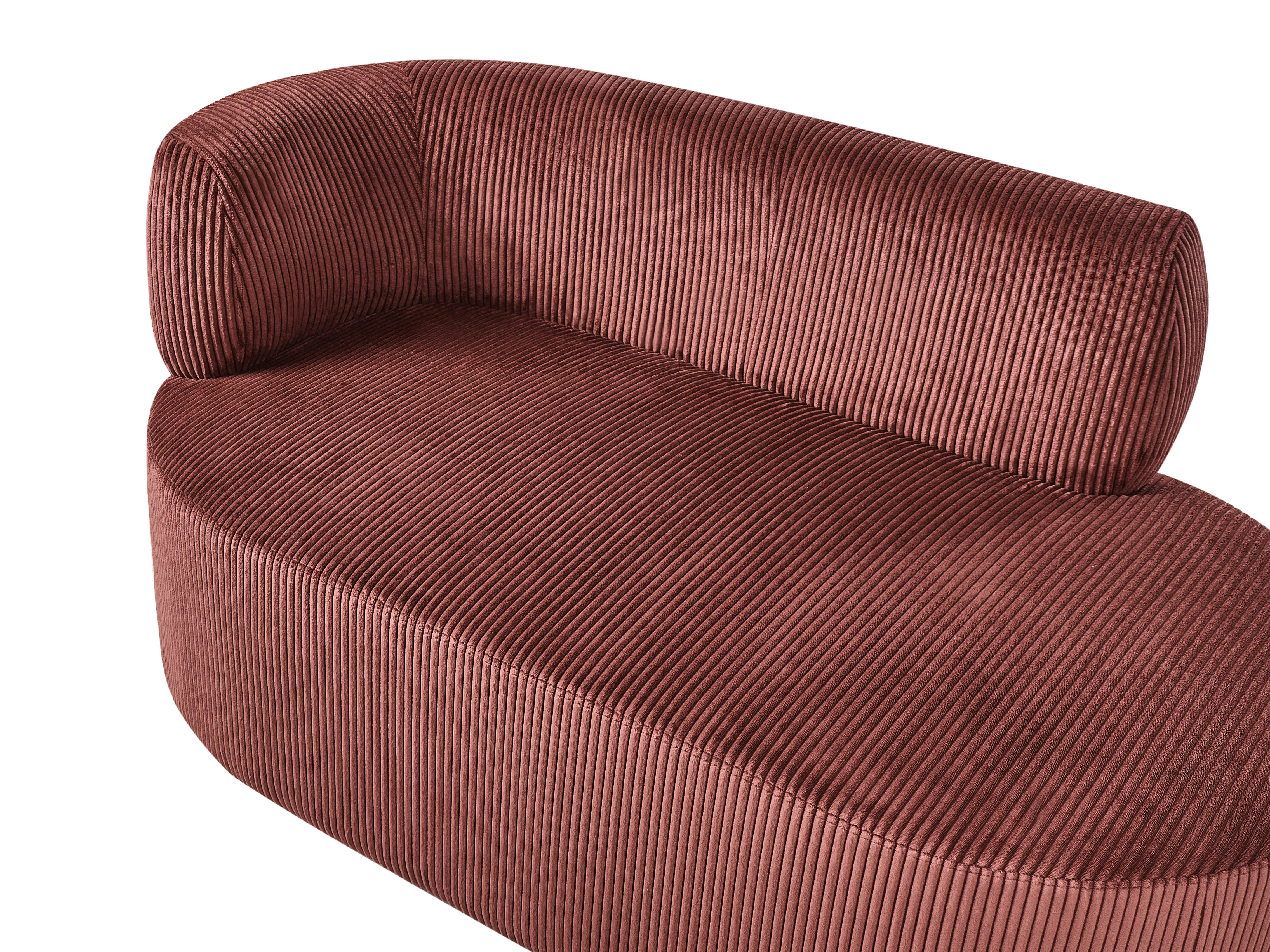 Linkszijdige chaise longue VANVEY Corduroy Rood