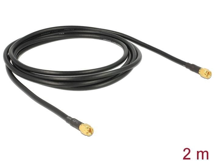 Delock Antennenkabel LMR195 SMA zu SMA, 2 m Delock Antennenkabel SMA Stecker > SMA Stecker LMR195 2 m