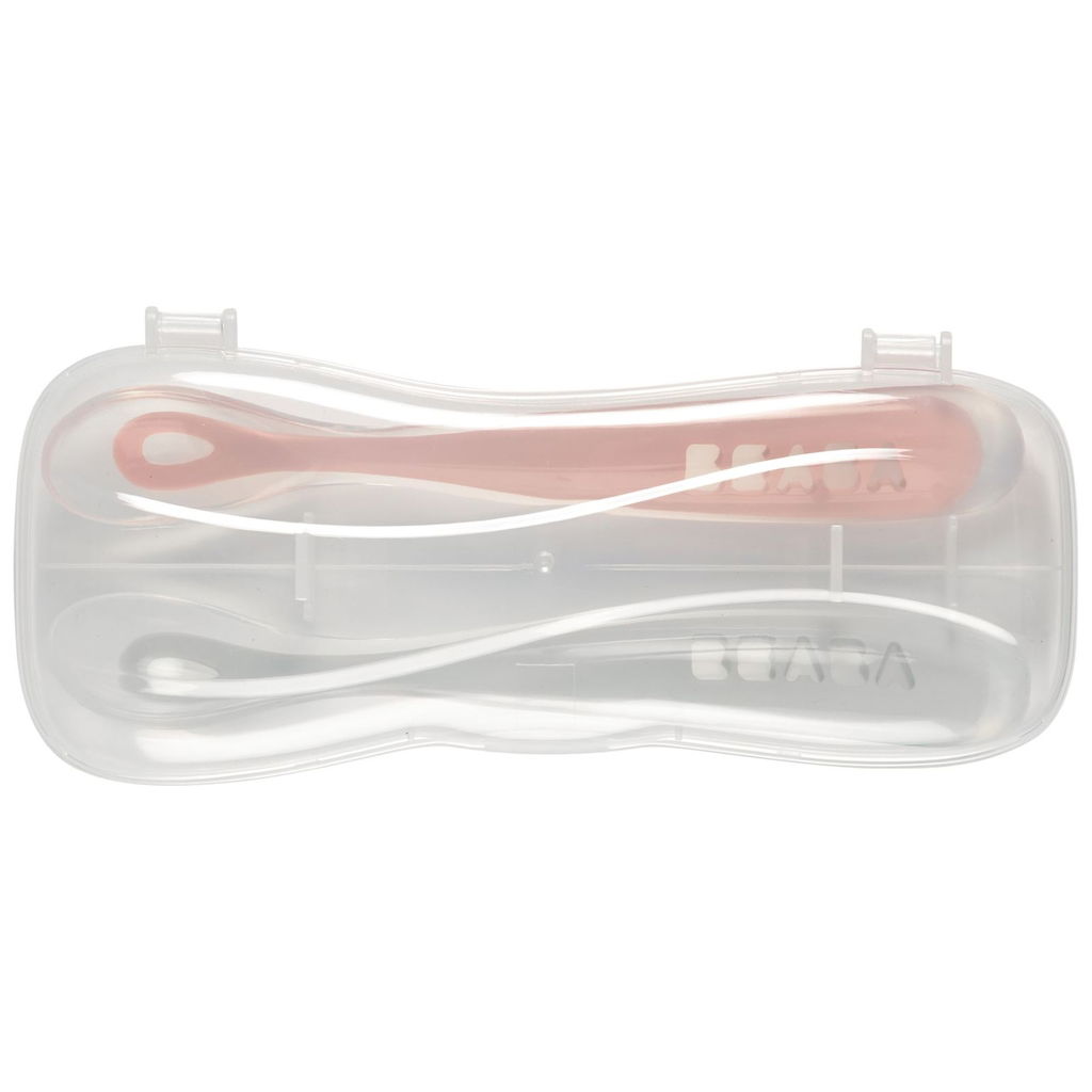 BeabaBeaba   2er Set ergonomische Löffel pink