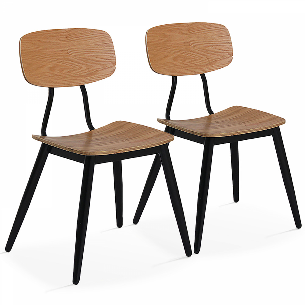 Lot de 2 chaises en bois
