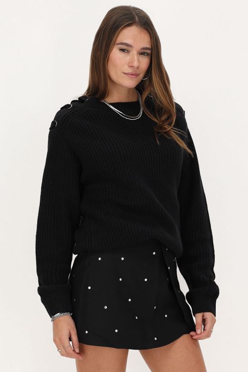 Zwarte skort met studs all-over