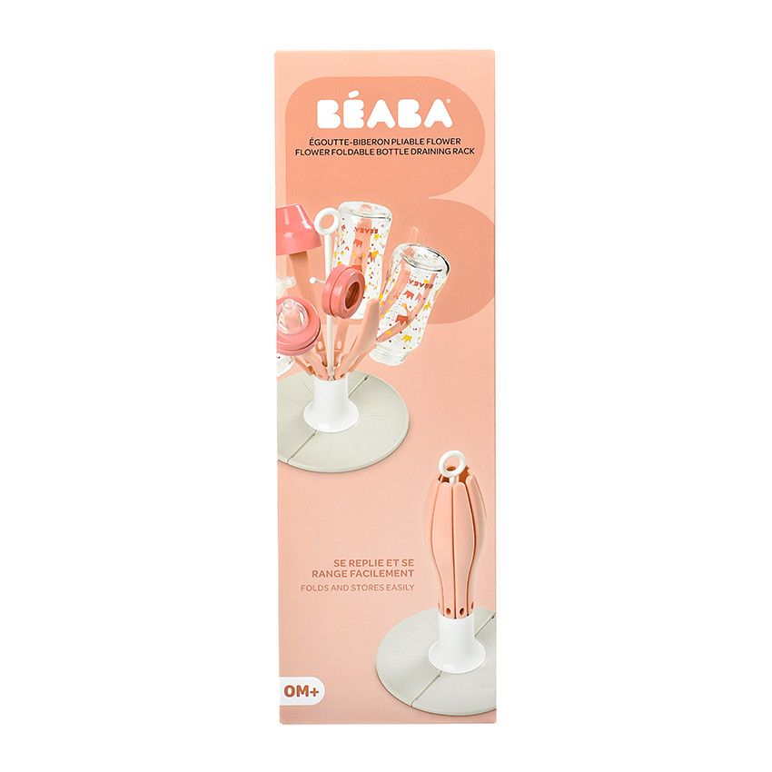 Egoutte-biberon pliable Flower - Pink - Ecru