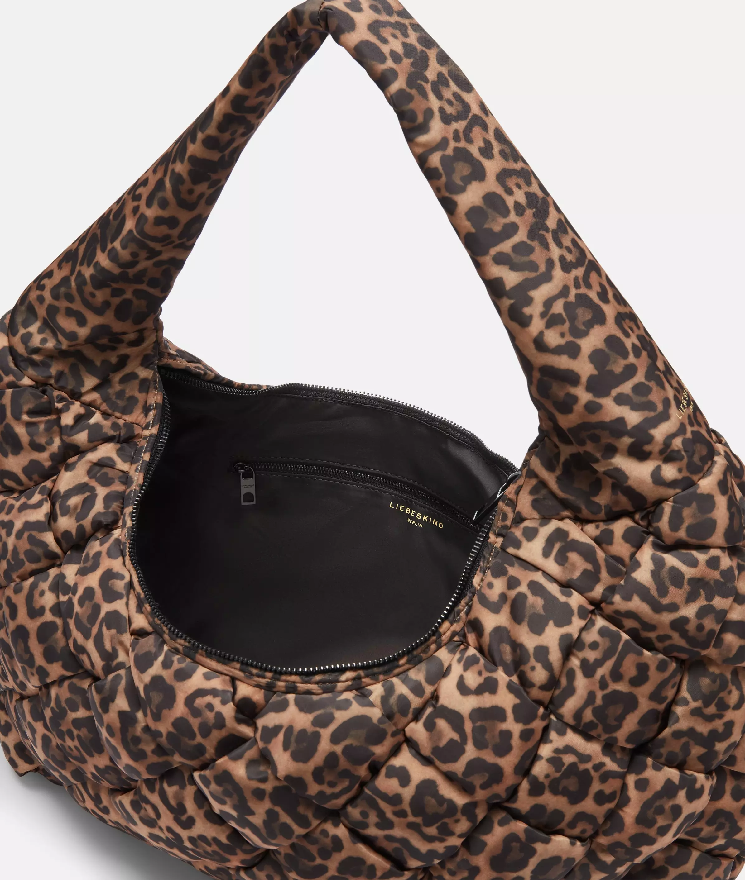 Nylon Bo Hobo L Large nylon bag with leo print