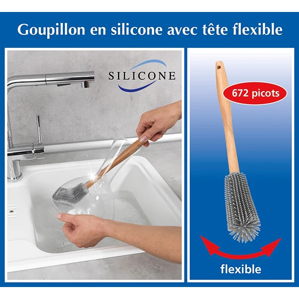 Goupillon en silicone avec tête flexible Hollie Wenko by Maximex