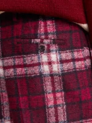 Calças de corte reto com estampa xadrez tartan