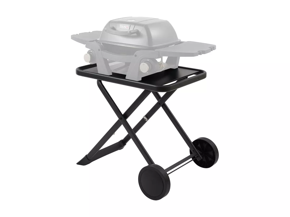 chariot support pour barbecue pliable avec roulettes
