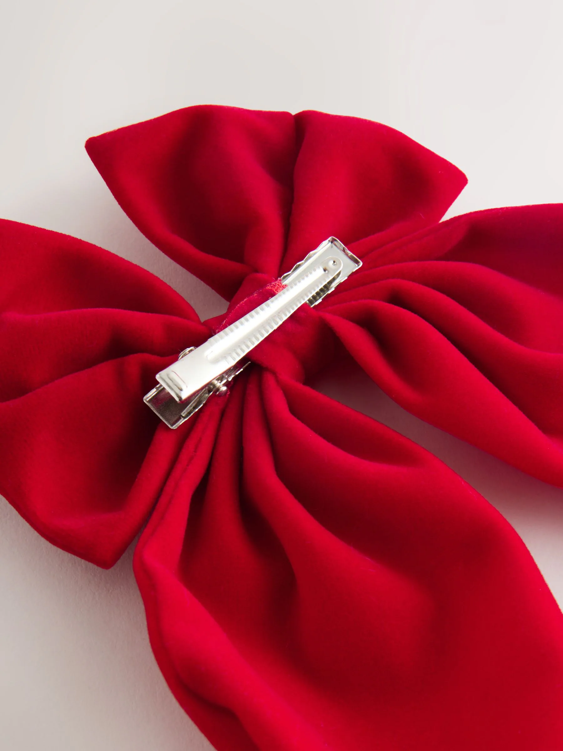 Rood fluweel - Statement Bow Hair Clip