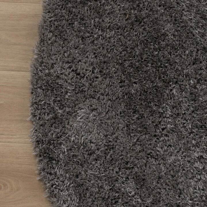 Rond Shaggy vloerkleed - Blaze Grijs | Luxe uitstraling