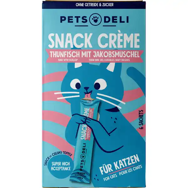 Creme Snack Thunfischfilet mit Jakobsmuschel für Katzen