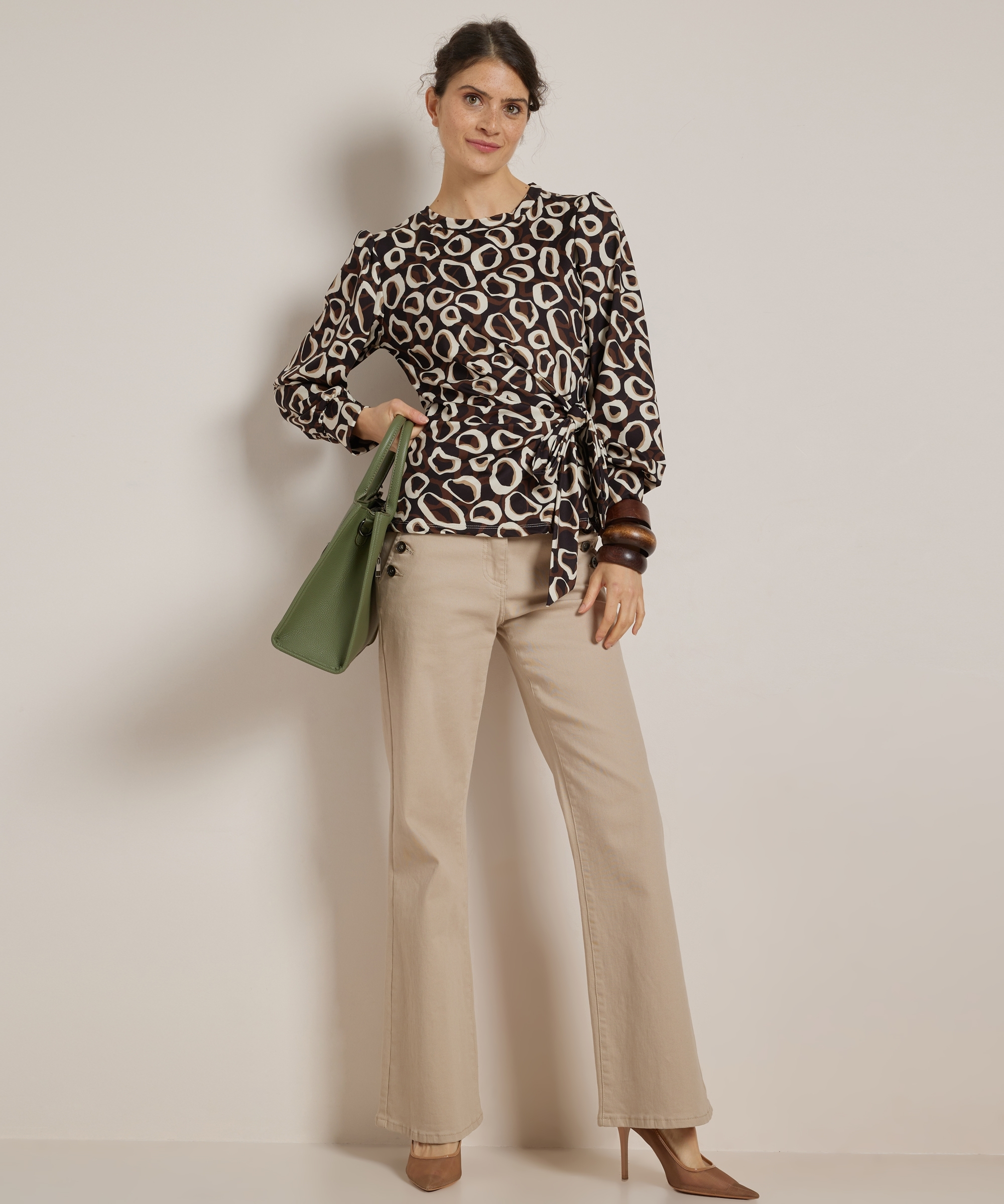 strik top met all-over print