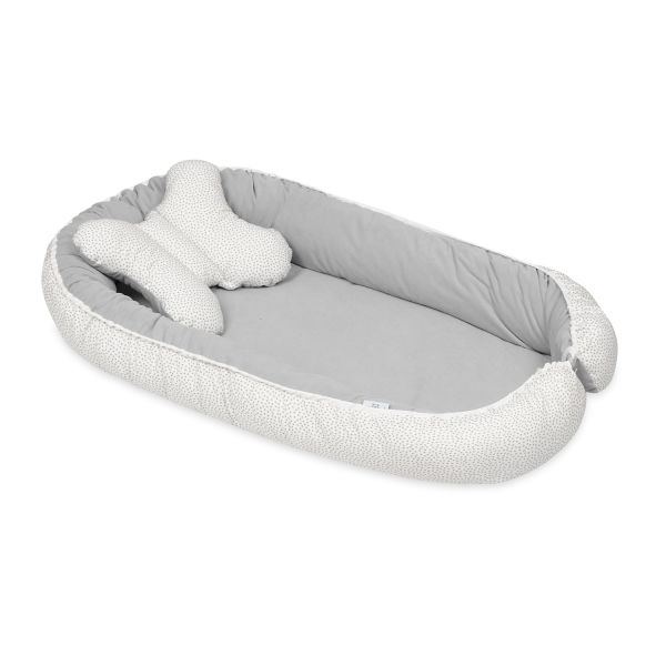 Babymatex Babynest Velvet White Grey Dots / Grey