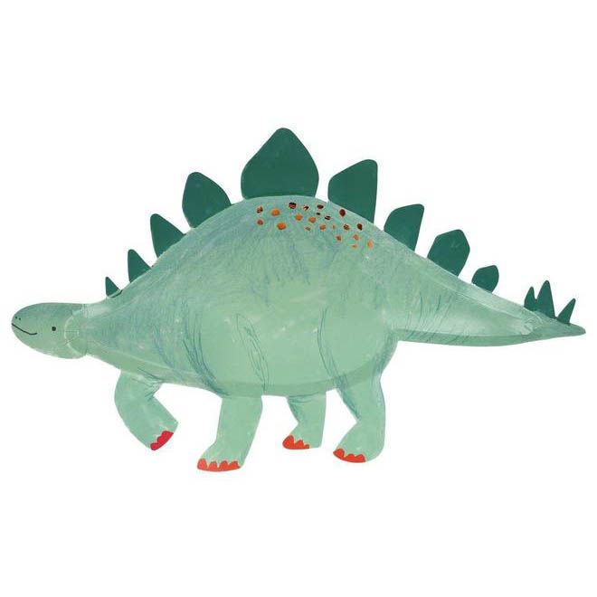 Assiettes en carton dinosaure bleu Meri Meri