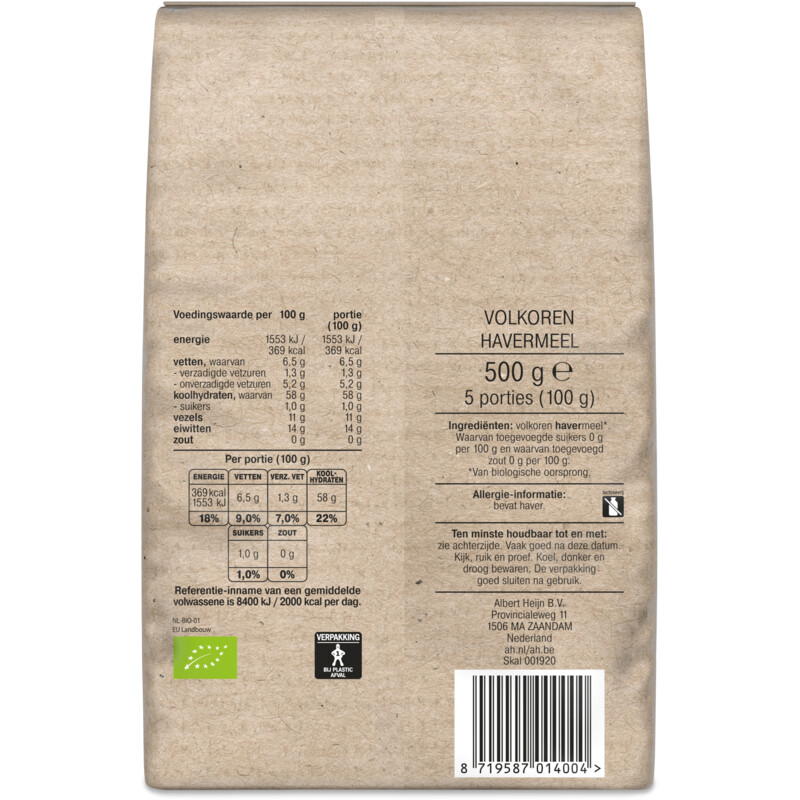 AH Biologisch Havermeel