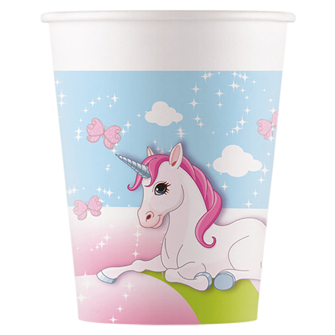 8 Becher - Einhorn - ca. 200 ml