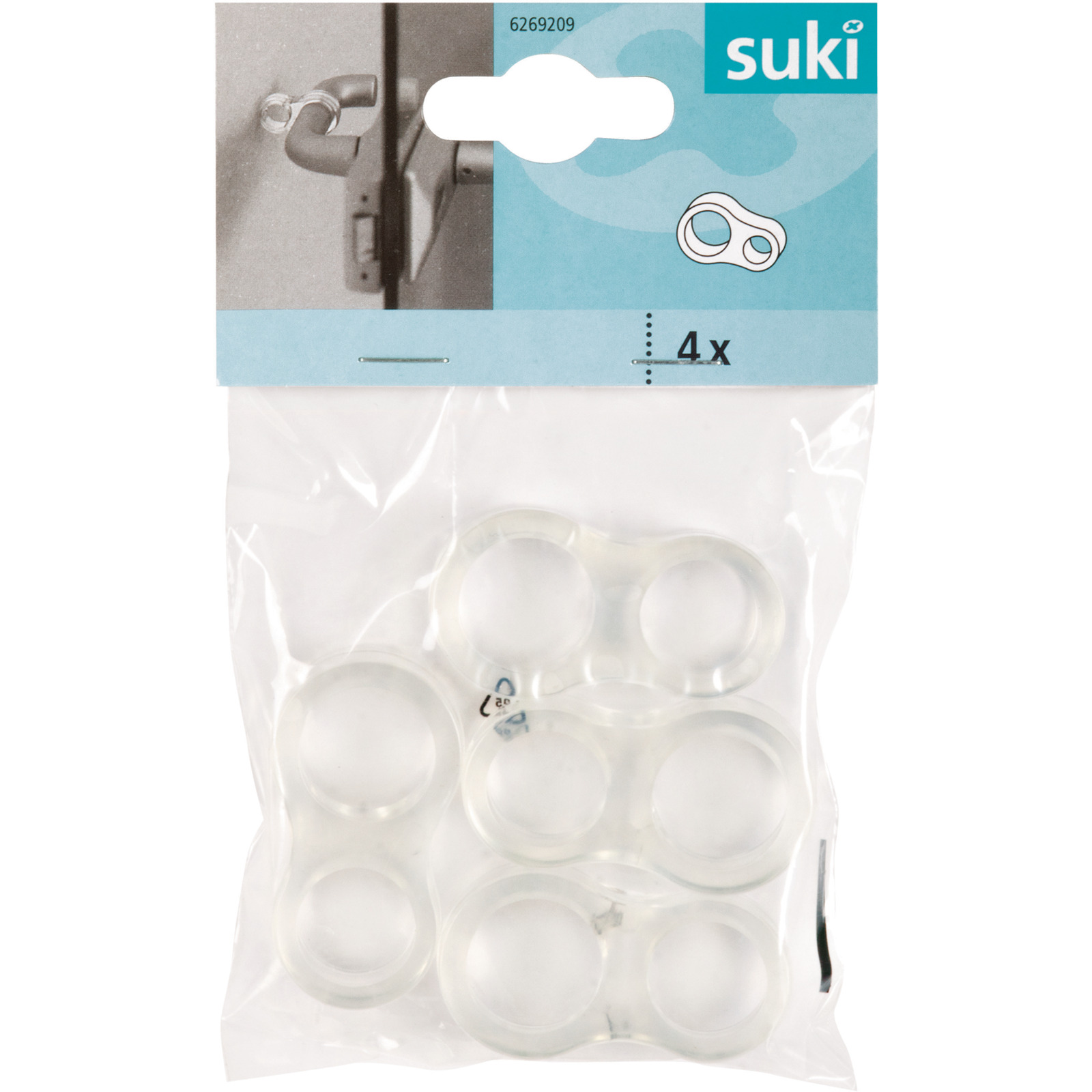 Türklinkenpuffer, 4 Stück, transparent