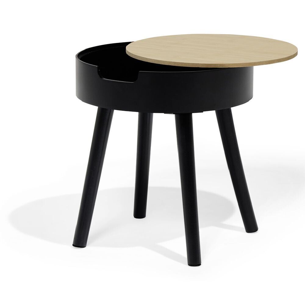 Bout de canapé Mathieu Ø33,5xH38cm bois noir