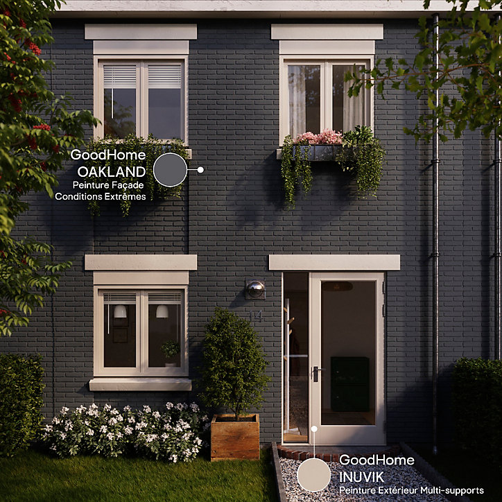 Peinture extérieure façade autonettoyante Premium GoodHome gris Oakland 5L