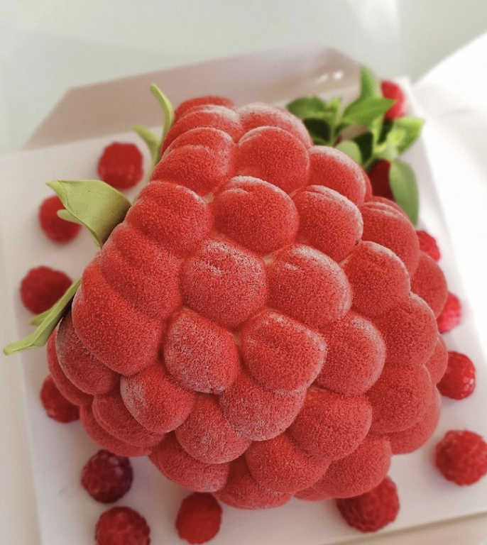 (10-fach) Silikon 3D Trend Früchte Kuchen Form DIY Gussform für Virale Frucht Desserts - Himbeere