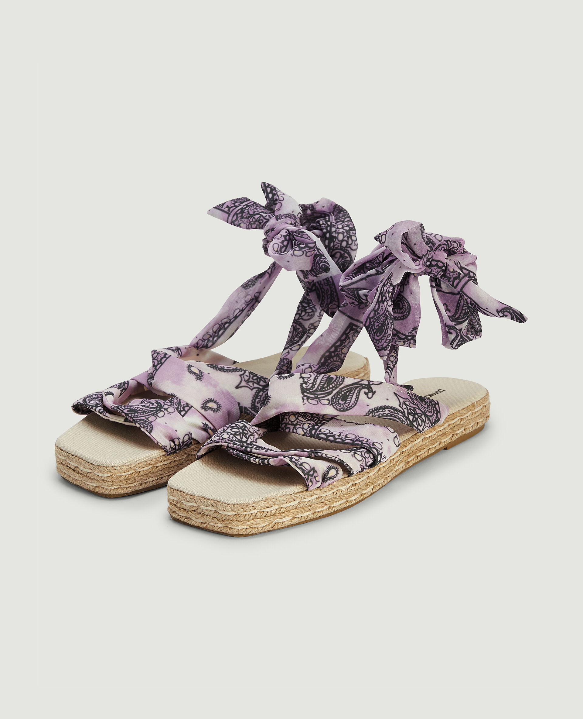 Sandales plateforme semelles cordes - Lilas