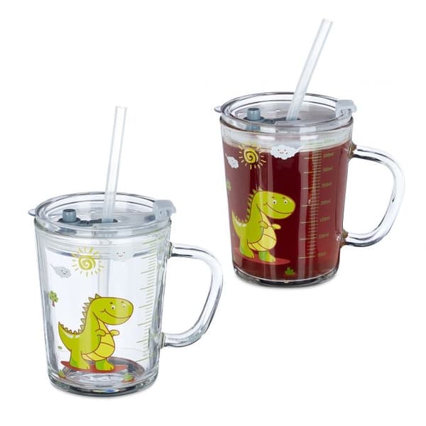 Drikkeglass Kids Dino sett med 2