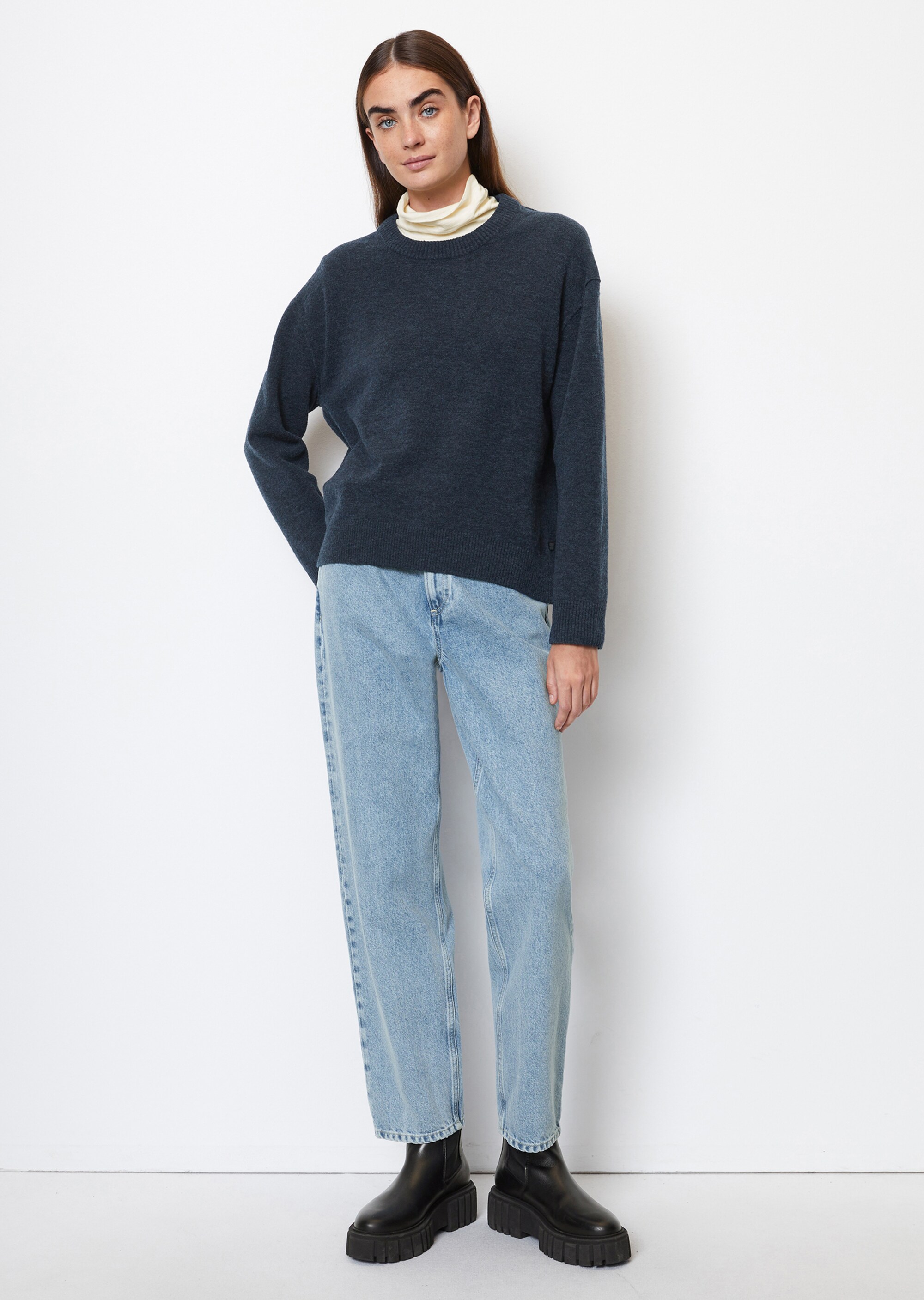 Strickpullover regularaus softem Schurwolle-Mix