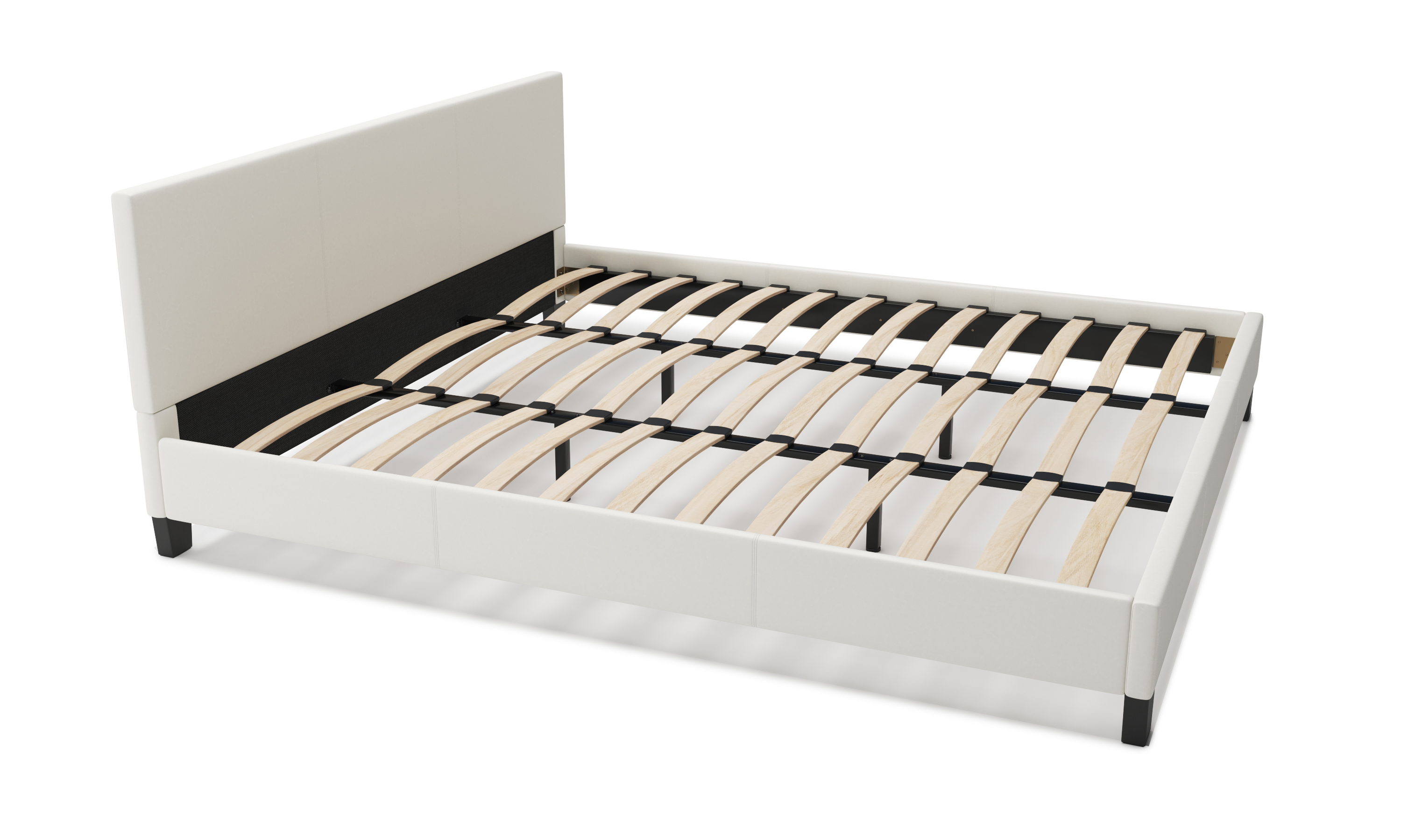 Lederbett DOZE 180 x 200 cm weiss