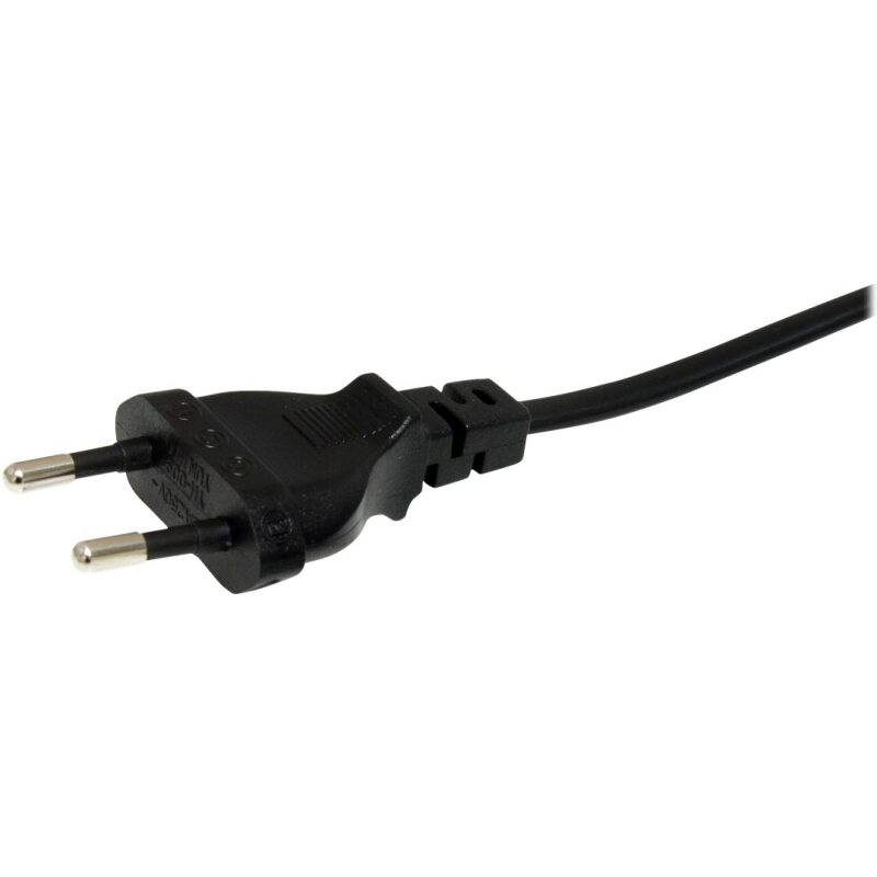 StarTech.com Cordon d'alimentation bipolaire standard EU vers C7 de 1m pour ordinateur portable - M/F - Noir