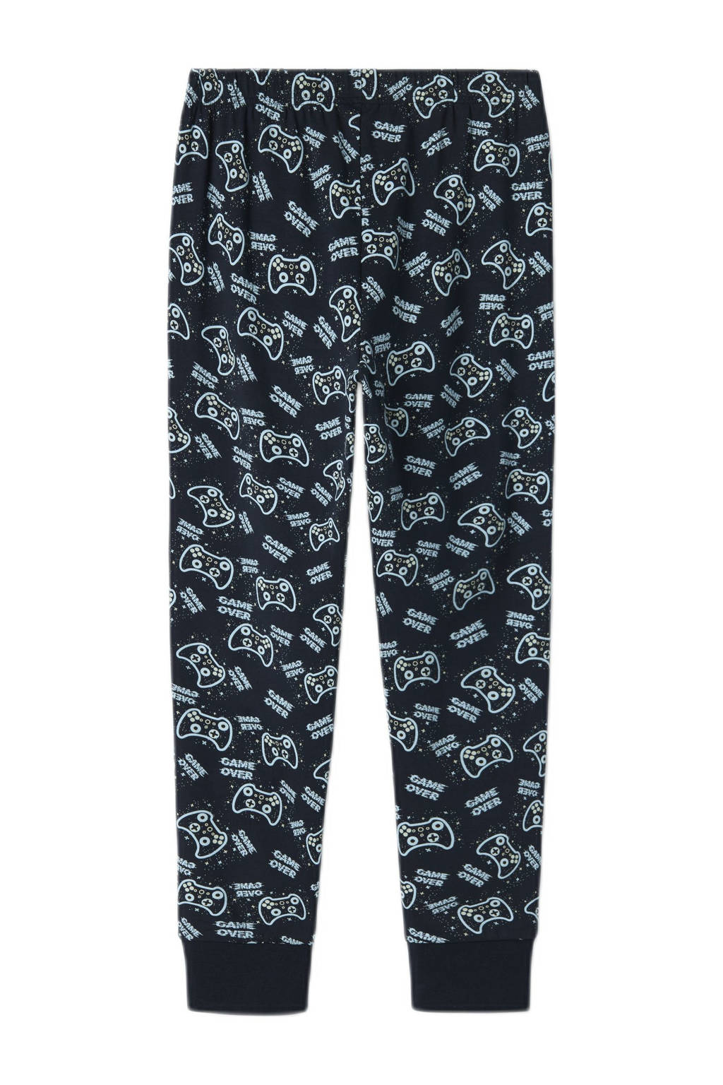 NAME IT pyjama met all over print donkerblauw/lichtblauw