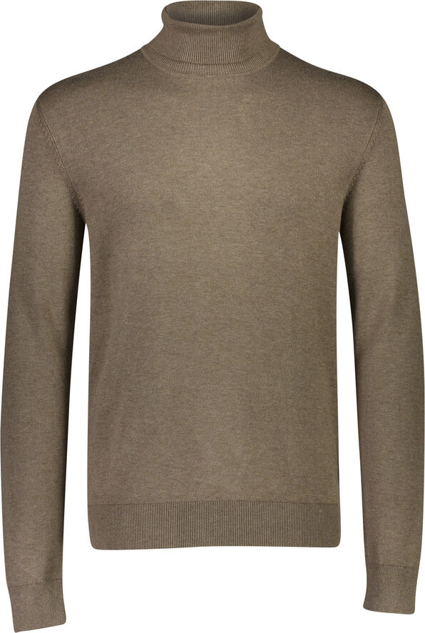 Lindbergh Ecovero L/S roll neck knit Dk sand mel