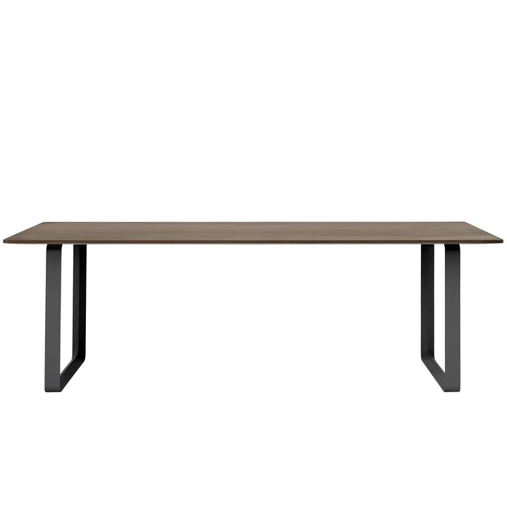 Muuto - 70/70 Esstisch, 225 x 90 cm, Eiche geräuchert / schwarz