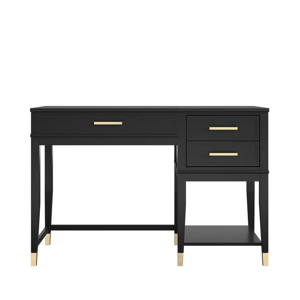 Westerleigh - Computerbureau met lifttop in zwart MDF