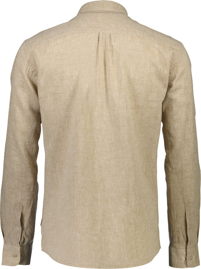 Lindbergh Cotton/linen shirt L/S Mid sand