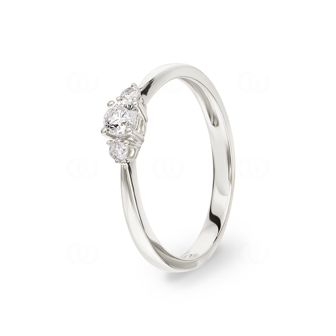 0.25 Karat Diamantring 750/18 K Weissgold
