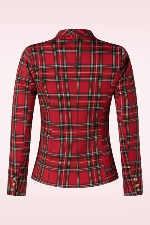 Hearts & Roses Gillian tartan blazer in rood