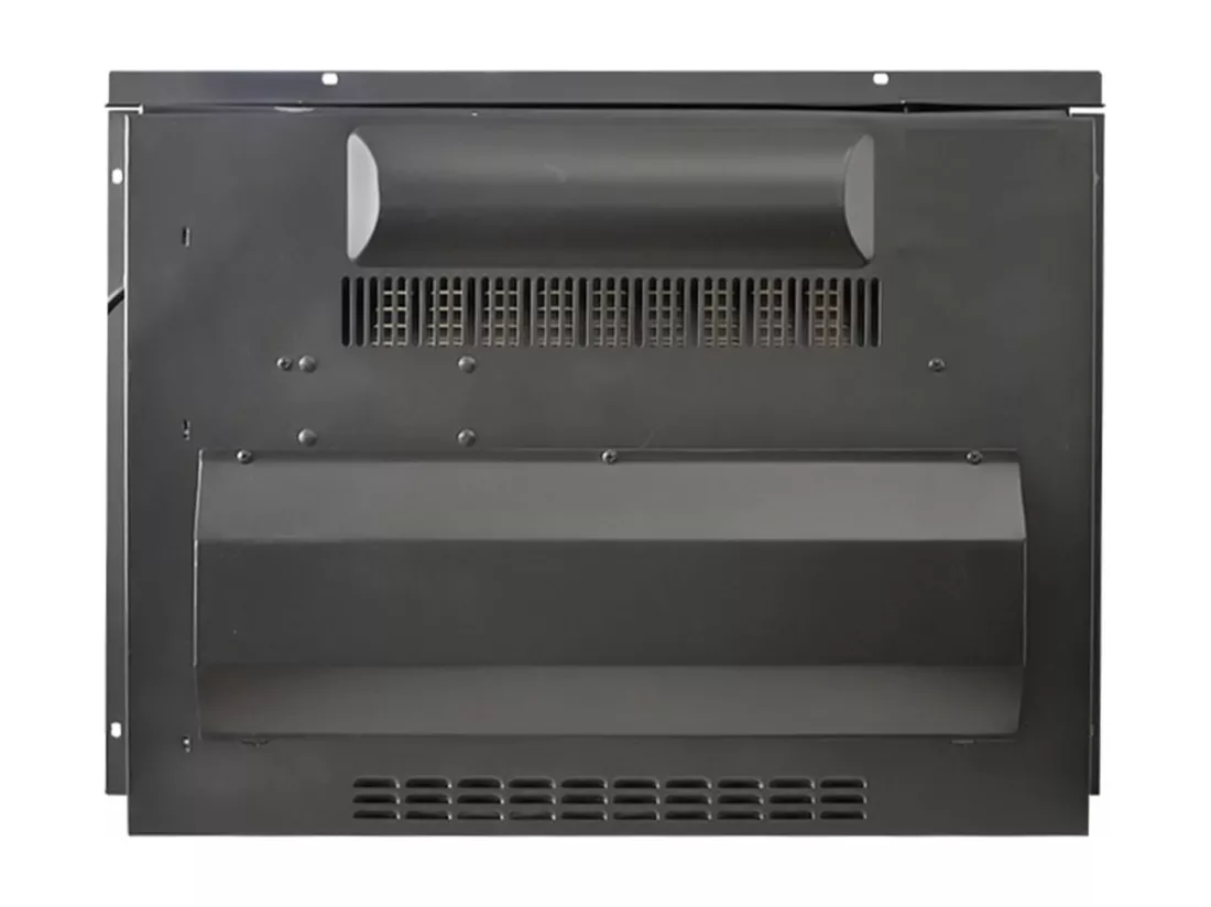 Cheminée électrique 2000W en verre trempé noir avec télécommande