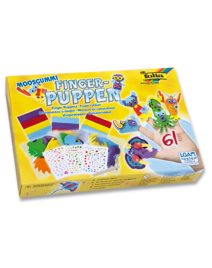 Moosgummi Fingerpuppen-Set, 61-teilig