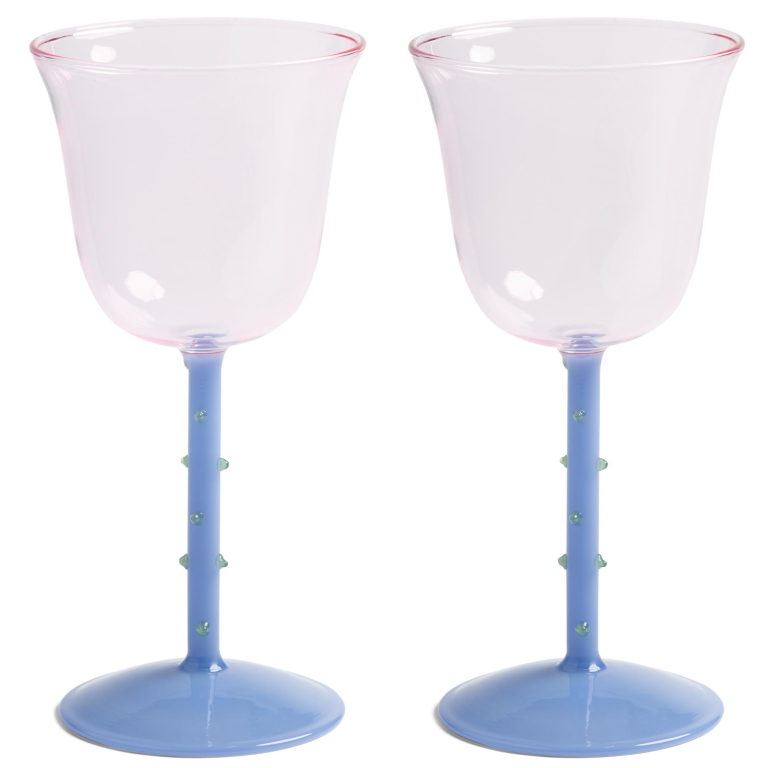 &klevering Dot wijnglazen set van 2 roze