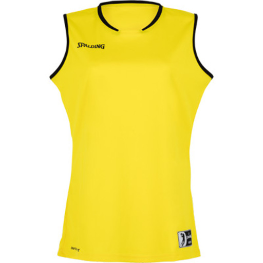 Regata feminina Move, amarelo limão/preto, da Spalding.