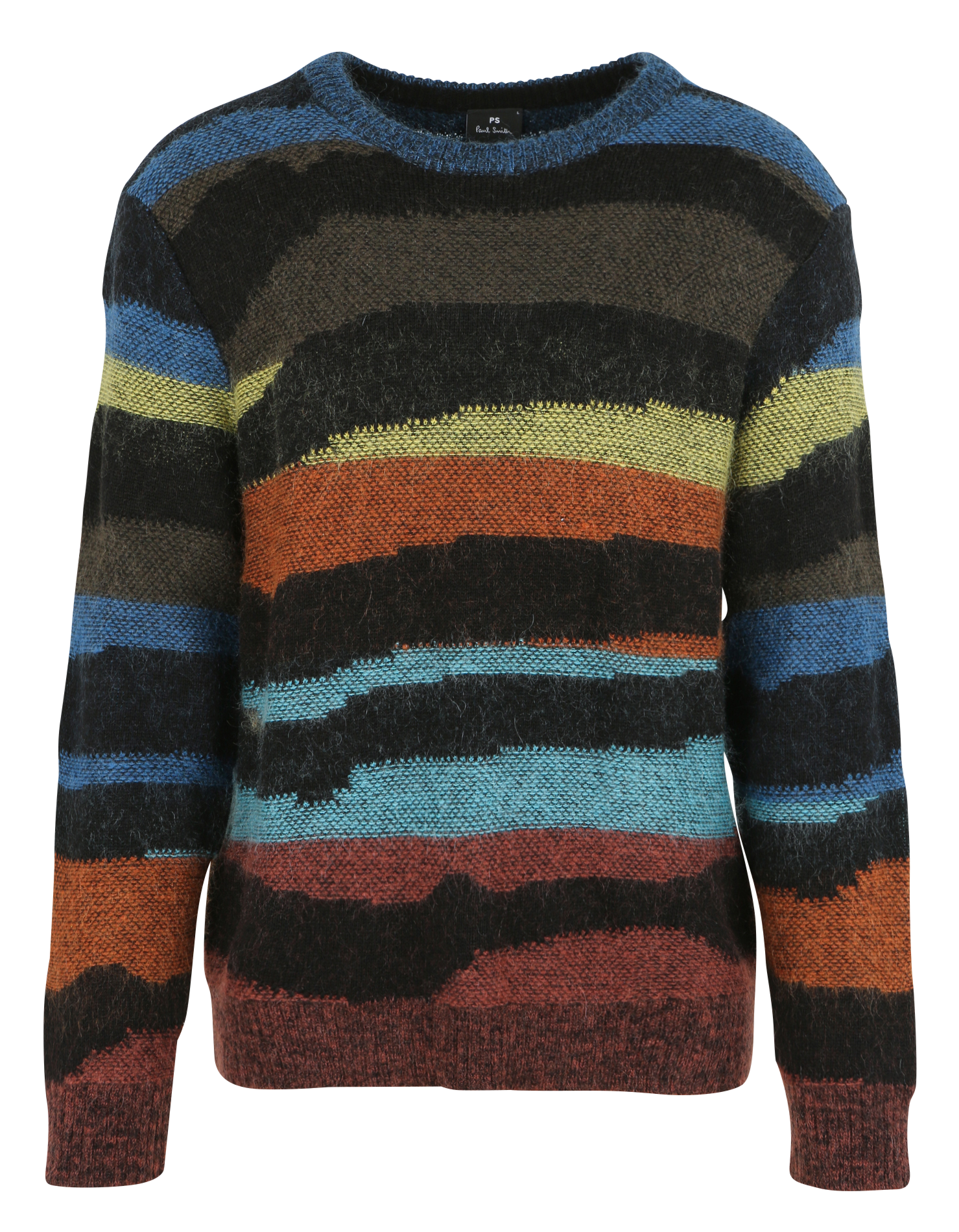 Pull col rond en coton mélangé| Bleu