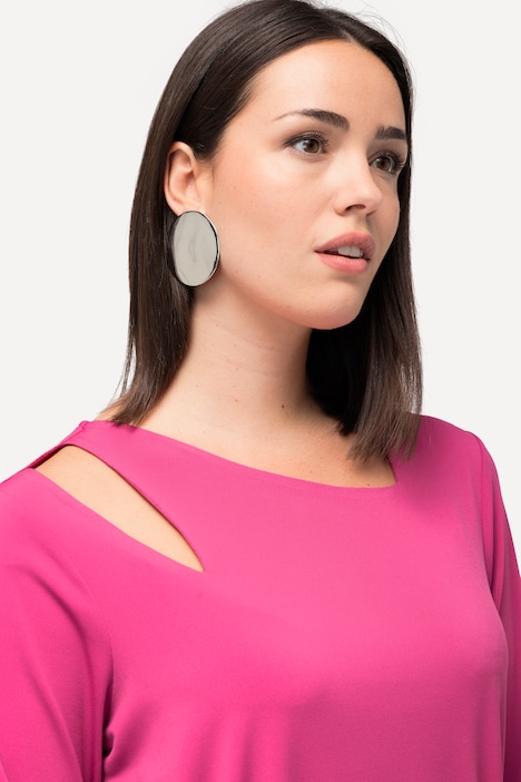 Shirt, Cut-Out, asymmetrischer Ausschnitt, Langarm
