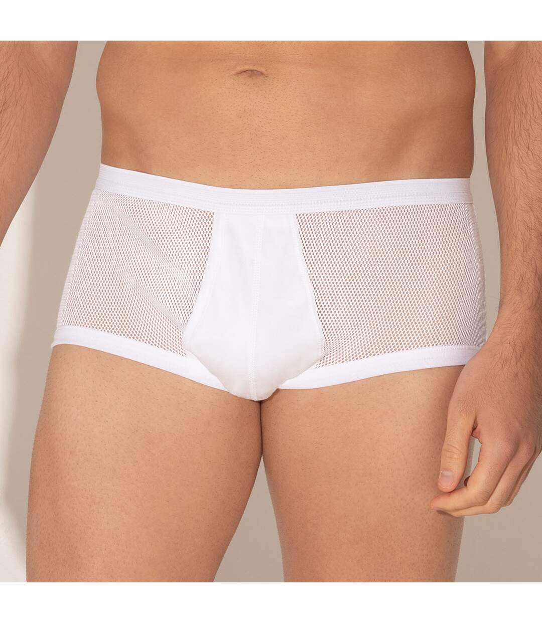 Slip maille aérée coton taille haute ouvert Les Classiques