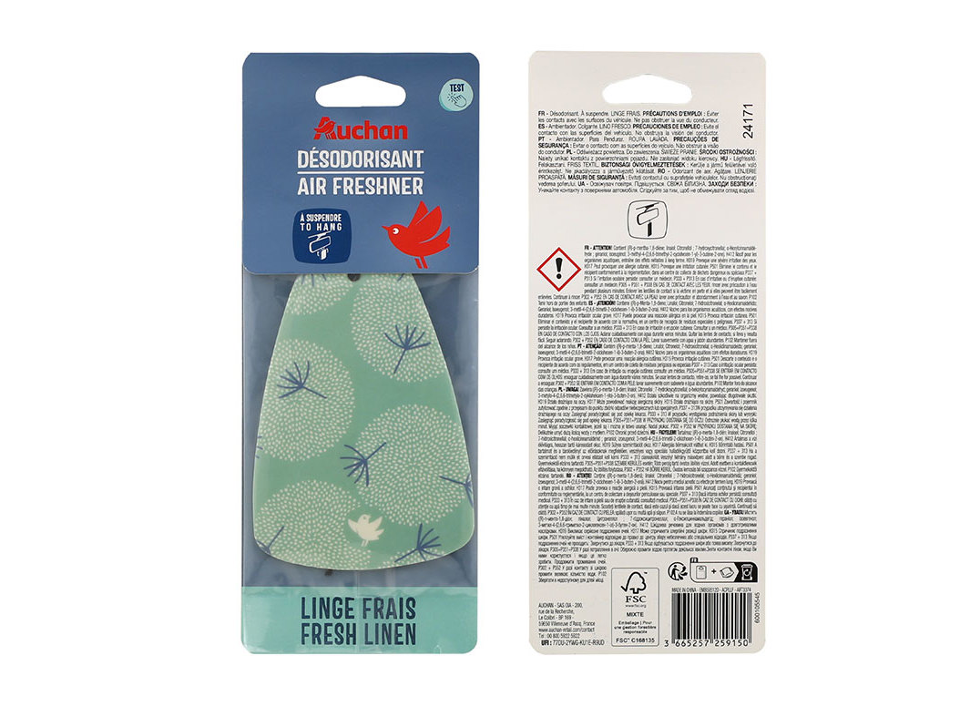 AMBIENTADOR AUTO AUCHAN FRESH LINEN