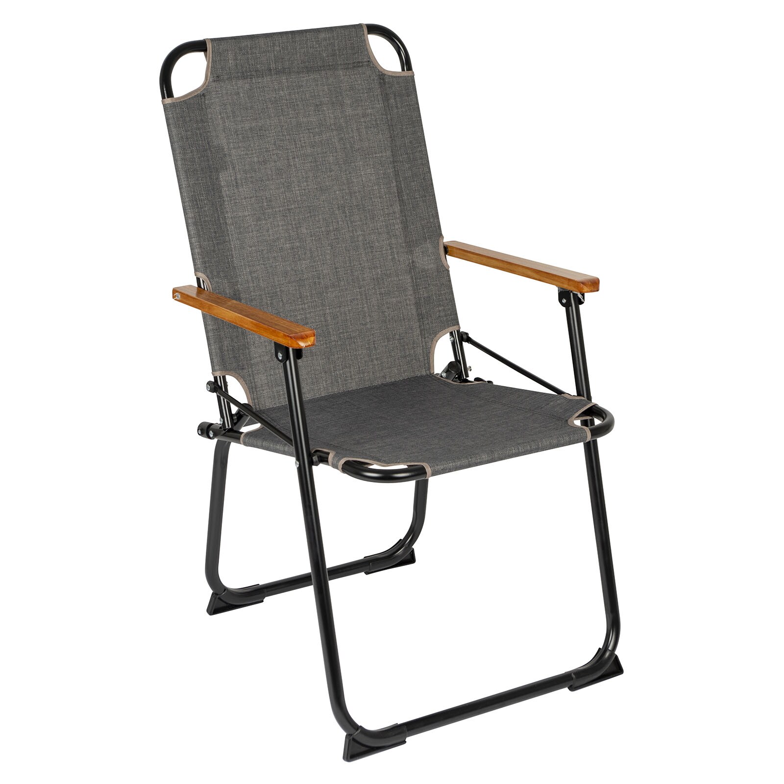 BO-CAMP Klappstuhl Brixton - Camping Stuhl Angel Klappsessel Alu faltbar 100 kg Farbe: Grau