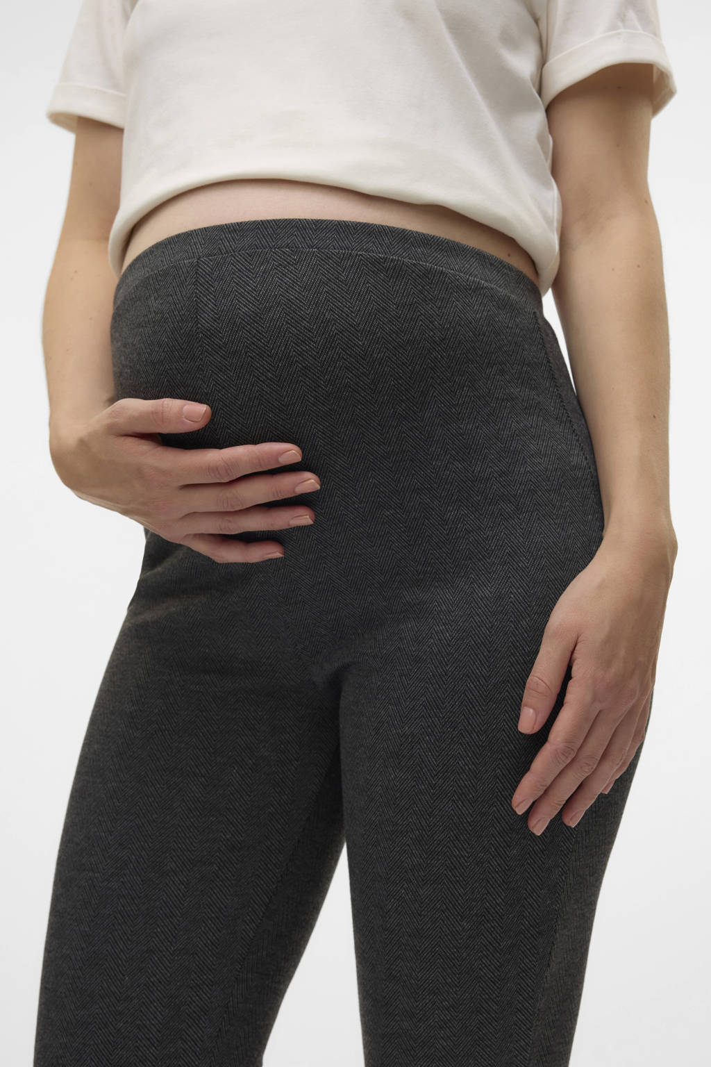 MAMALICIOUS flared zwangerschapsbroek MLLISE grijs