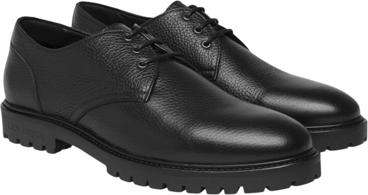 Les Deux Thatcher Grain Derby Shoe Black