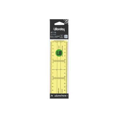 ALEPH - Réquerre - règle carré - 17 cm - jaune