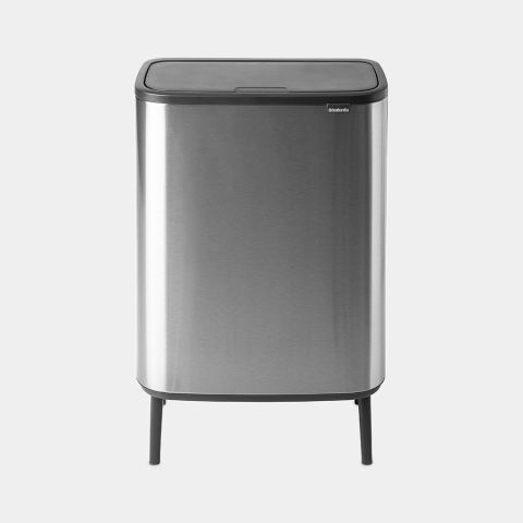 Bo Touch Bin Hi, met 2 binnenemmers, 2 x 30 liter - Matt Steel Fingerp